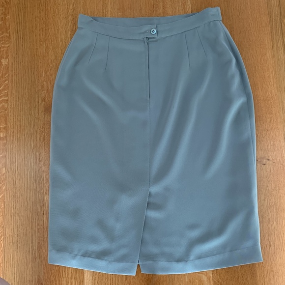 VINTAGE Marina Rinaldi Sage Green Skirt Sz 10 - Picture 2 of 6